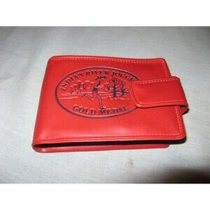 Vintage Indian River Joggers Gold Medal Red Leather Folding Wallet